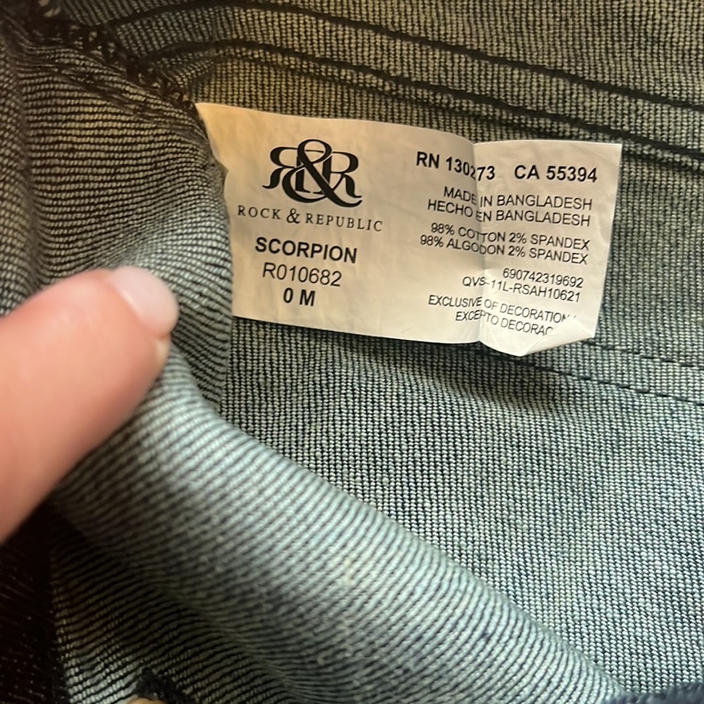 Rock & Republic Scorpion Jeans Size 0 - Picture 6 of 7